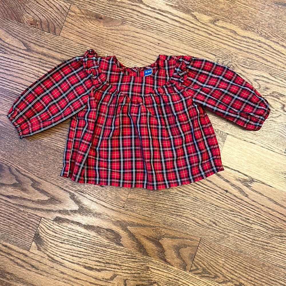 EUC Old Navy Holiday Top; 12-18M